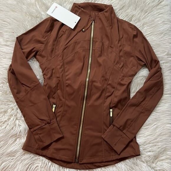 Lululemon Brown Define Jacket Gold Zipper Size 8 - Picture 1 of 5
